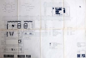 Siteplan of buildings executed and envisaged, 1976.