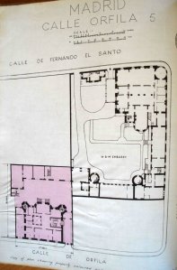 Siteplan of Calle de Orfila purchase, 1943.