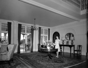 The hall, looking towards the entrance, 1962.