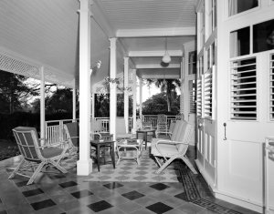 The terrace, outside the drawing room, 1962.