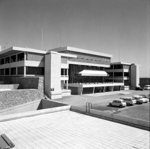 Offices entrance, east, front, 1973.