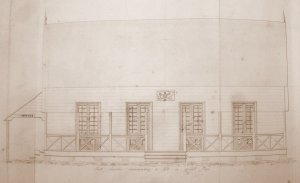 Drawing of front elevation, 1850.