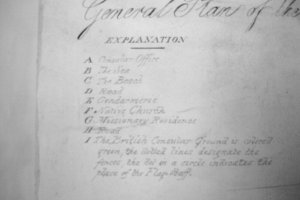 Key to adjacent siteplan, 1850.