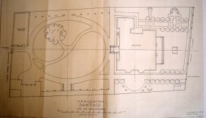 Siteplan of 152 Avenue Vicuna Mackenna, showing intended furure chancery building in garden, 1927.