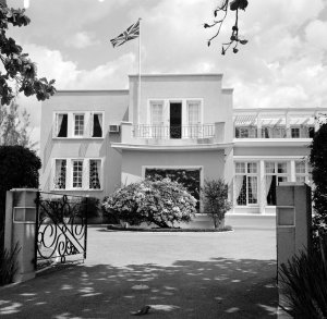Main front of the residence, 1964.