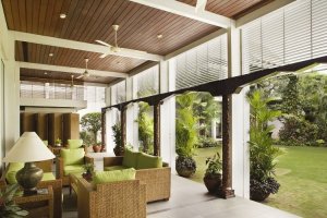 The reception rooms' terrace, 1990s.