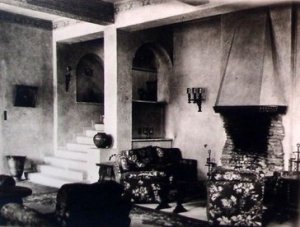 Drawing room. with foot of stair at left,1947.