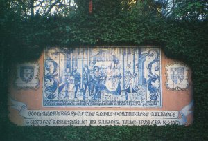 Azulejo panel commemorating 600 years of the Anglo-Poertuguese Alliance, 1973.