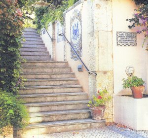 Stair from courtyard to garden, 1990s.