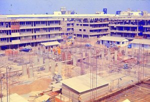 USAID construction of cheap housing in Cholon, 1971.