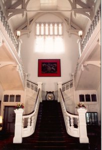 Main hall and stair, 1980s.