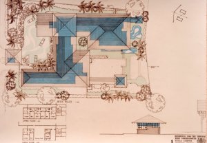Plan of ompetition- winning design for the new residence, 1986, 