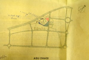 Sketch siteplan, 1969 (see caption above for colour code).