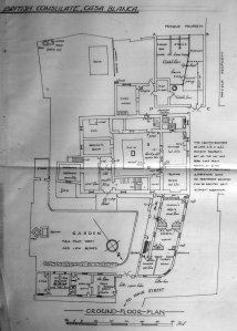 Ground floor plan, with extensions, late 1920s.