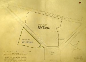 Location drawing of Abou Roumaneh site, 1949.