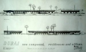 Drawing of proposed agency building, 1948.