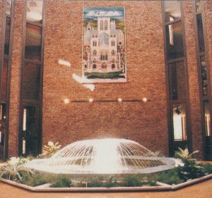 Tapestry in atrium: York Minster, 1985.