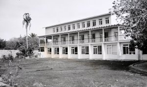 Garden, north, front of agency building, 1960s.