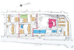 The 2022 sub-divisions of the former compound.
