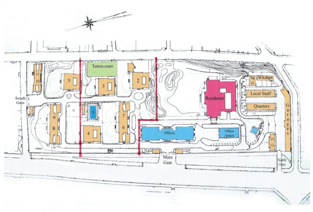 The 2022 sub-divisions of the former compound.